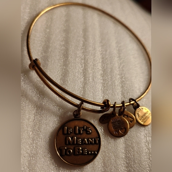 Alex and Ani Jewelry - 2013 Alex And Ani "If It's Meant To Be" Bangle Charm Bracelet EUC